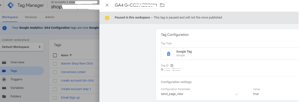 GA 4 tag in tag manager